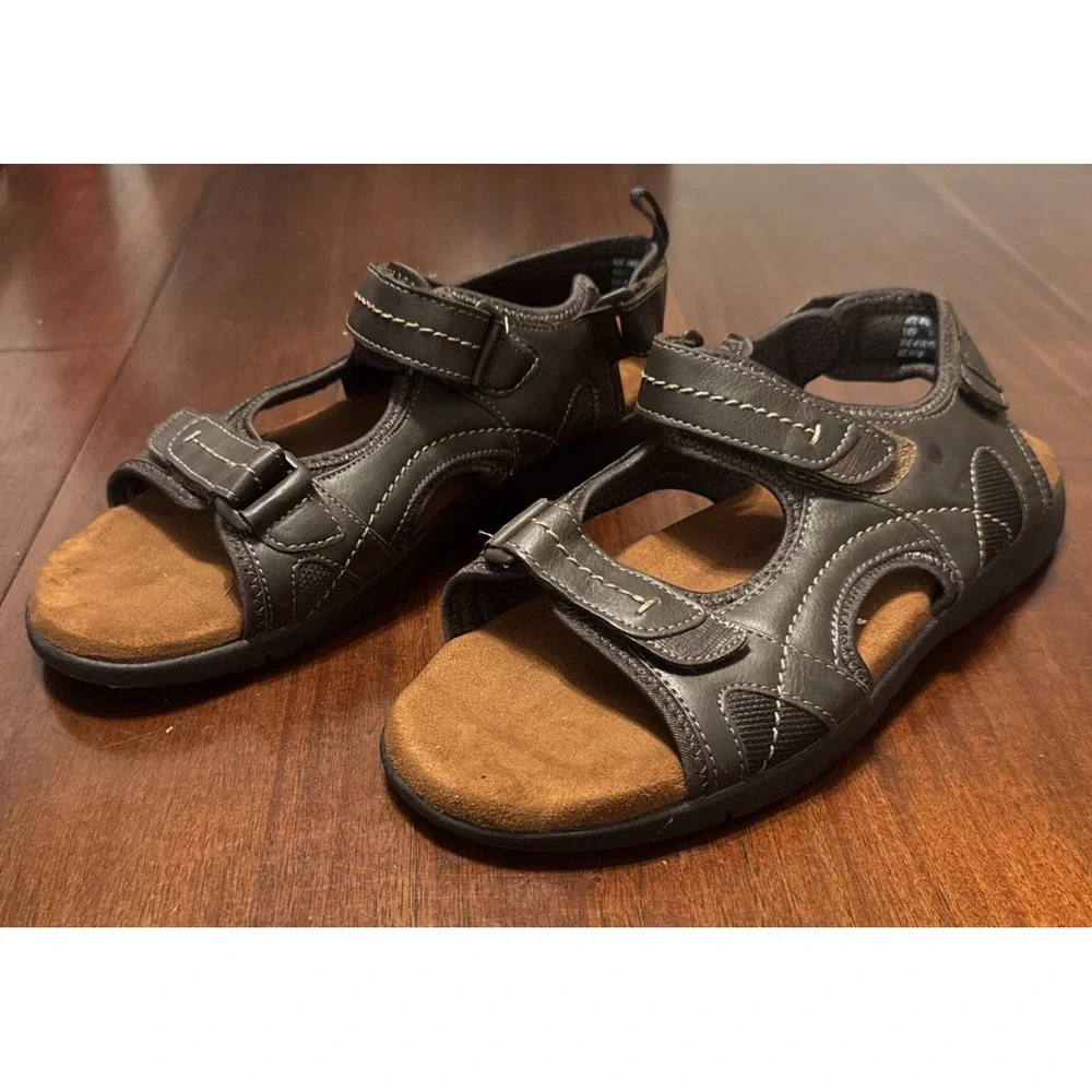 Nunn Bush Men's Brown Sandals Size 11 Memory‎ Foam Comfort Adjustable Strap